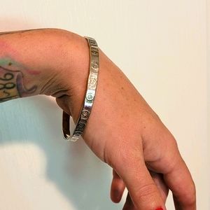 Vintage Handmade Stamped Sterling Silver Bangle